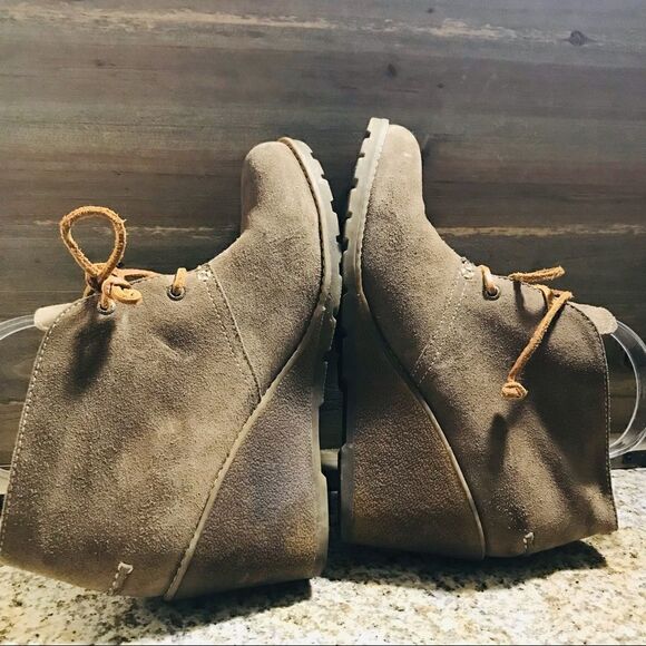 Sperry Top-Sider Stella Prow Women Ankle Wedge Bootie Suede Taupe STS96139 - Picture 8 of 10